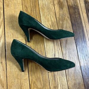 Chic Forest Green Suede Heels